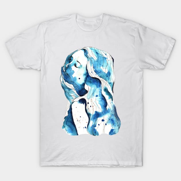 Watercolor girl T-Shirt by NadiiaGogol